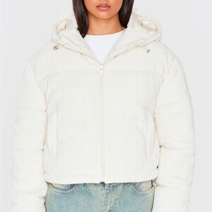 PrettyLittleThing Cream Puffer Jacket